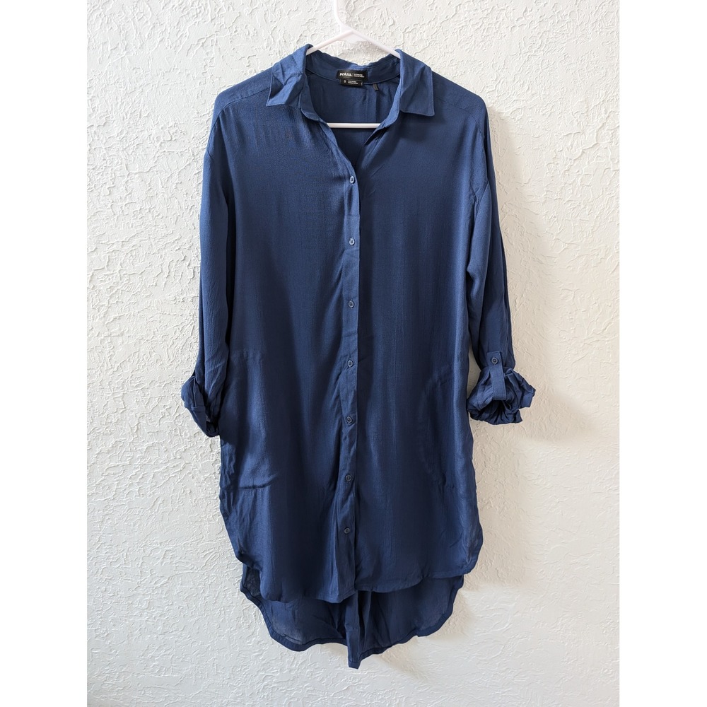 Prana Scheena Button Down Tunic Navy Small